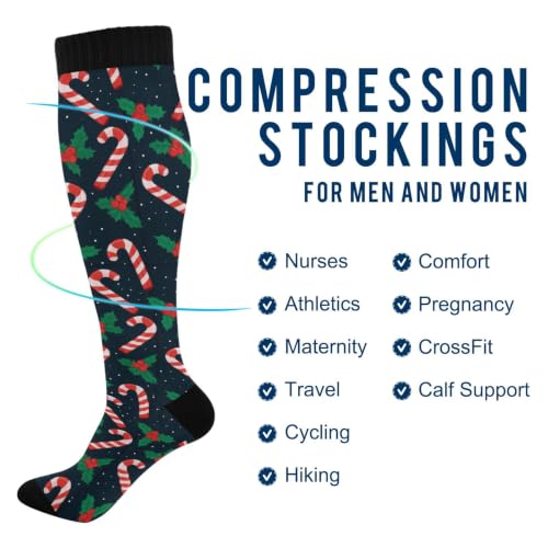 Image of Wusikd Halloween Black Cat Compression Socks for Women and Men Circulation Pumpkin Long Socks for Athletic Running 1