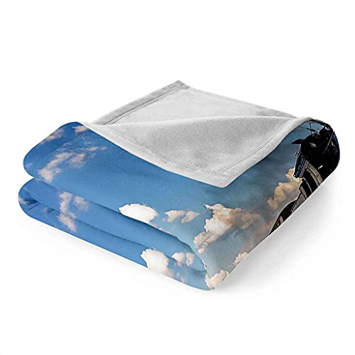 Couverture microfibre douce et confortable train noir effet relief 3D
