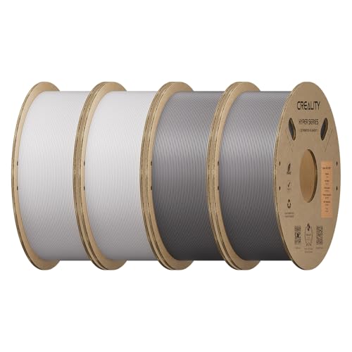 Image of Creality Hyper ABS Filament 1.75mm 4KG, High-Temperature Resistant, High Impact Strength, Stable Printing Performance, + /- 0.05mm Accuracy(White&Grey
