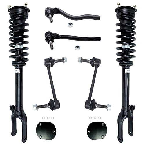 Image of Detroit Axle - 6pc Front Struts Sway bars for Benz GL320 GL350 GL450 ML320 ML350 ML450 ML500 [w /o ADS] Replacement 2 Struts with Coil Spring 2 Sway bar Links 2 Outer Tie Rods