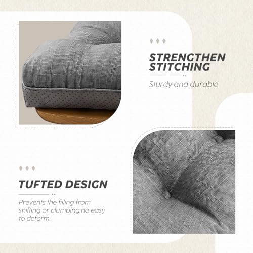 widesmile Chair Cushions for Dinning Chairs, Set of 4 Memory Foam Kitchen Chair Cushion with Ties and Non Slip Backing, Tufted Chair Cushions for Dining Room, 40cm x 40cm x 10cm Grey - Cosy Home Interiors widesmile Chair Cushions for Dinning Chairs, Set of 4 Memory Foam Kitchen Chair Cushion with Ties and Non Slip Backing, Tufted Chair Cushions for Dining Room, 40cm x 40cm x 10cm Grey - Image 4