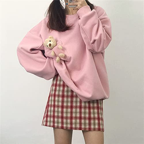 Hoodie with 3D Cute Bear Street Fashion Pullover Crewneck Oversize Top Sweater for Men and Women Teens School4