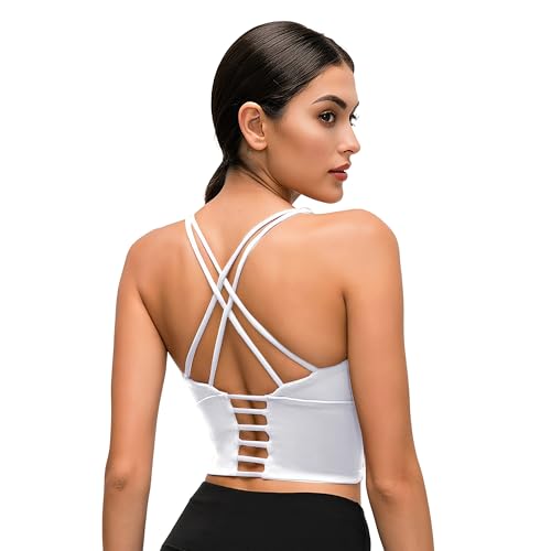 Sujetador deportivo para mujer de yoga con tirantes cruzados y acabados Premium