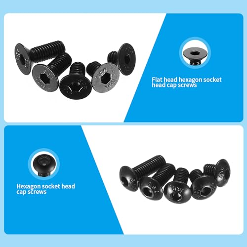 360 Pcs M5 Metric Hex Socket Head Cap Screws Bolts Set, Including 180 Pcs Countersunk Pan Head Screw - Image 4