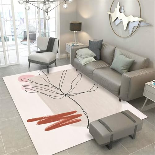 Tapis confortable et durable gris à motif végétal 150x200 cm