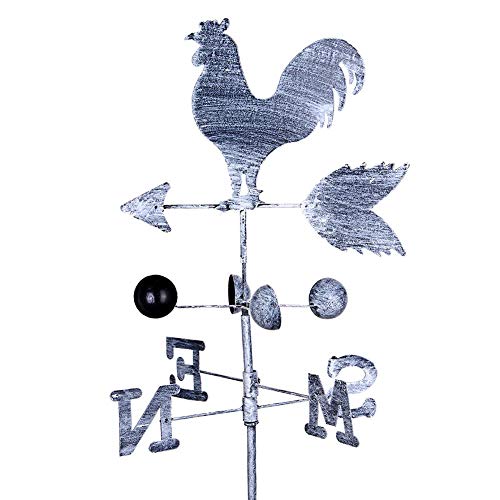Kbsin212 Metal banderuola Vintage Rooster – 120 cm ghisa Gallo segnavento Garden velocità del Vento Spinner indicatori di direzione ， Decorazione Ornamento da Giardino Patio Yard