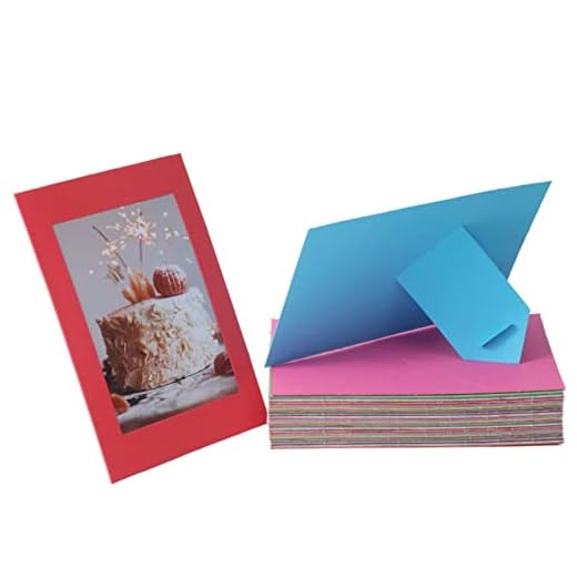Litpoetic 50 Pack Standing Paper Picture Frames 4x6,Cardboard Photo Frame with Easel,Paper Photo Frame Cards,Gallery Frames Bulk For Wedding, Mother's Day,DIY,Classroom, Multi-Color