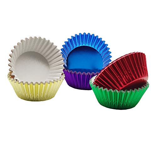 Mombake Rainbow 6 Bright Colors Standard Cupcake Liners Muffin Foil Paper Baking Cups, 120-Count #TOP2
