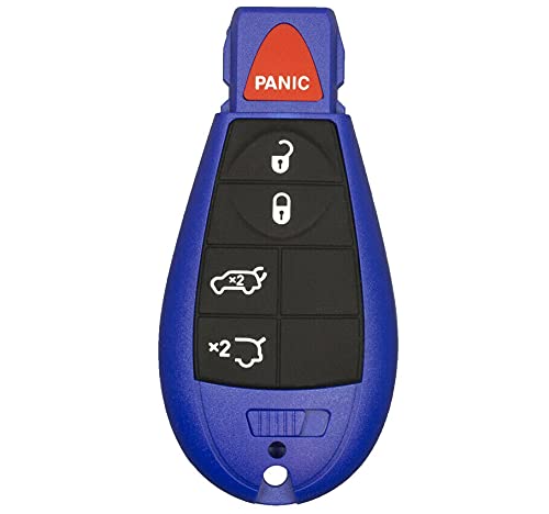 Coque de clé Grand Cherokee à 5 boutons M3N5WY783X en silicone bleu