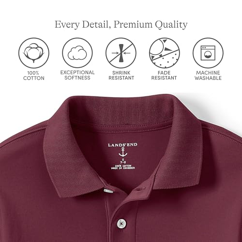 Image of Lands' End School Uniform Kids Short Sleeve Interlock Polo Shirt