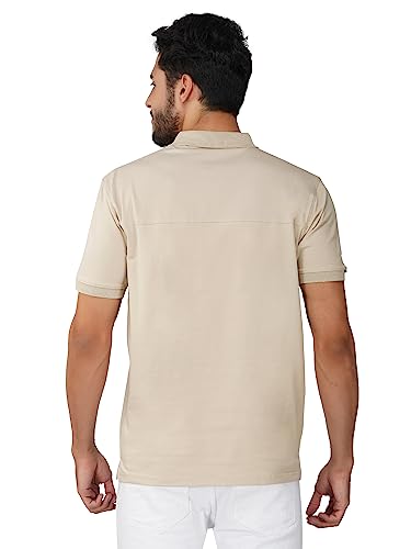 Image of PRORIDERS Half Sleeve Cotton Lycra Regular Fit Men's Polo with Snap Button and Pocket for Casual wear T-Shirt