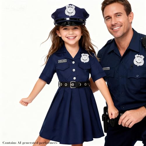 Disfraz de policía para niñas 11-12 años miniatura 3