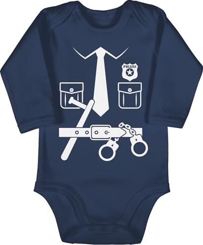 Baby Body langarm Mädchen Junge - Karneval & Fasching - Polizei Outfit -...