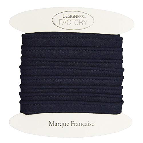 designers-factory Cotton flanged insert piping cord - available in several colours - Flanged piping cord for cushions (Marine blue, By 10 meters) - Image 2