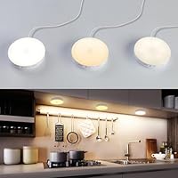 Homelist Under Cabinet Light Kit with Remote Control, 3 Pack Corded Electric Motion Sensor Lights Indoor, Stick on Wired Display Cabinet Lighting for Kitchen, Closet, Cupboard, Shelf, Wardrobe