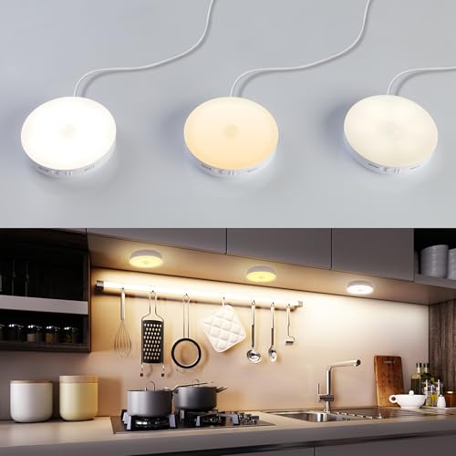 Homelist LED Unterbauleuchte Küche mit Bewegungsmelder, 7,5w vitrinenbeleuchtung LED mit Fernbedienung, 3 Farbtemperaturen, Schrankbeleuchtung, Unterschrank Beleuchtung für Küche Schlafzimmer Flur