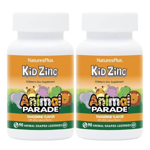 Natures Plus Animal Parade KidZinc Tangerine 90 lozenges (x2) zinc for kids
