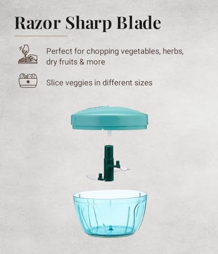 Image of Compact Manual Handy Chopper - 450 ml, Green