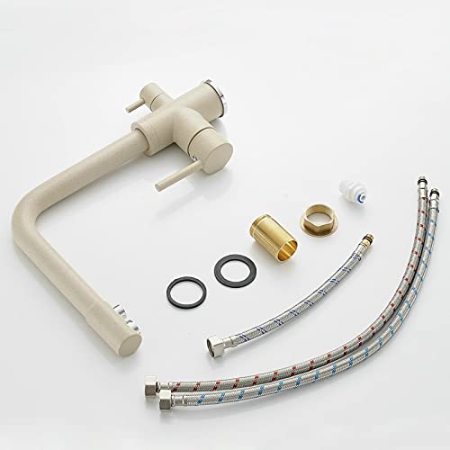 Robinet d'évier de cuisine or rose avec mitigeur rotatif 360