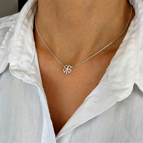 Collier trèfle en argent 925 anti-allergie avec chaîne robuste - 5
