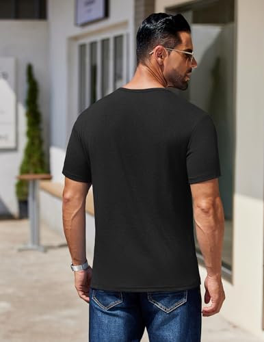 COOFANDY Men's Henley Shirts Short Sleeve Fashion Casual T-Shirts Summer Button Basic Tee4