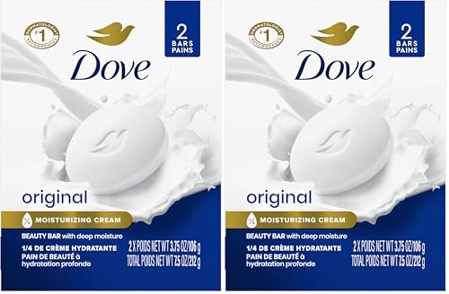 Image of Dove Beauty Bar Gentle Skin Cleanser Moisturizing for Gentle Soft Skin Care Original Made With 1 /4 Moisturizing Cream 3.75 oz 2 Bars, Pack of 24