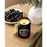 AOOVOO Scented Candles for Men - Large 22oz 120 Hours of Burn Time, Oud & Sandalwood Candles for Home Scented | Crackling Wood Wick Soy Candle | Strong Fragranced Black Candle Gift for Women & Men - Image 2