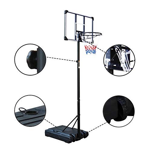 Rakon Portable Basketball Hoops & Goals Basketball System with 42 Inch Backboard, Height Adjustable 6.2ft -8.5ft for Adult Youth Kids Indoor Outdoor Use