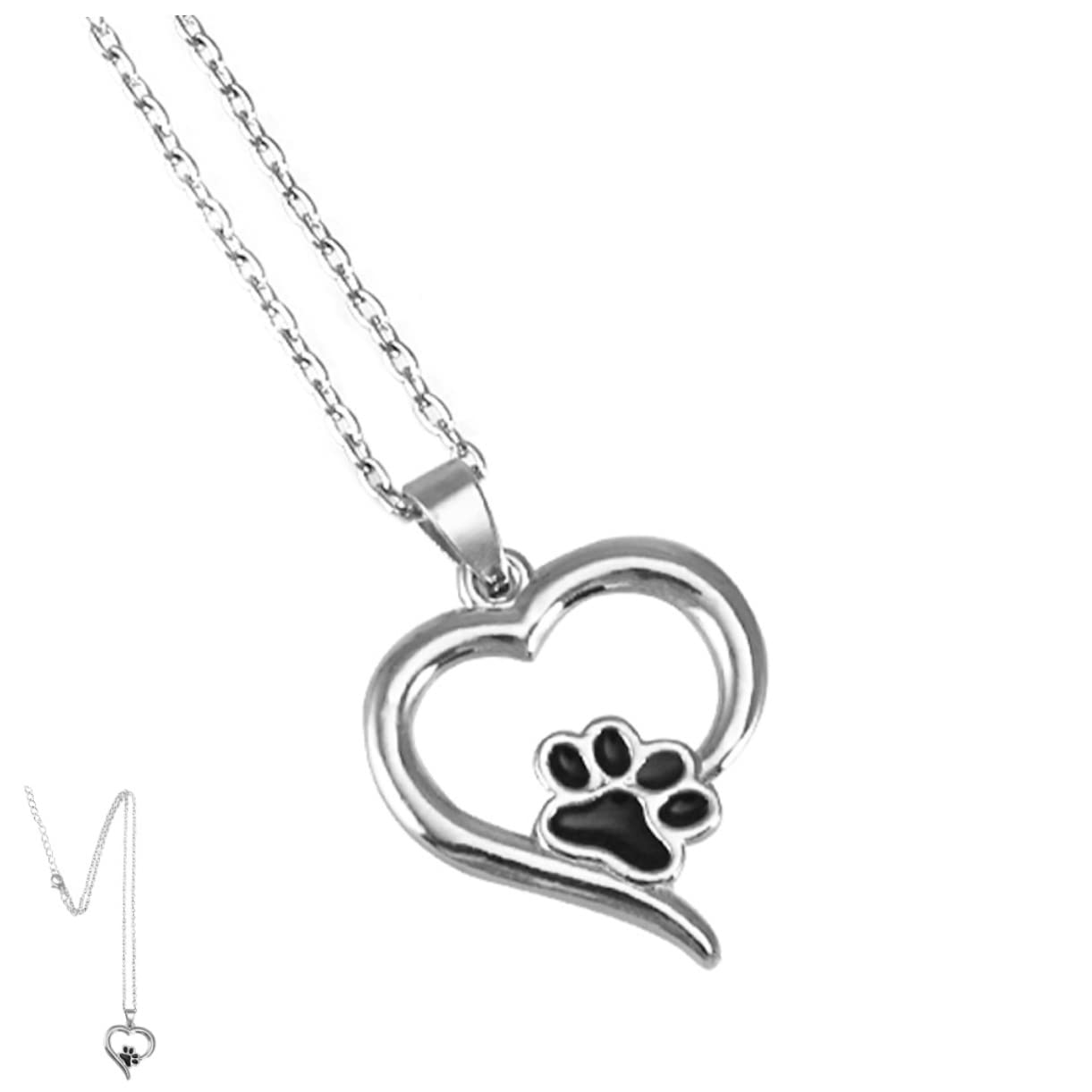 BESPORTBLE Necklace for Pets Dog Paw Heart Shape Pet Custom Necklace Pendant Alloy