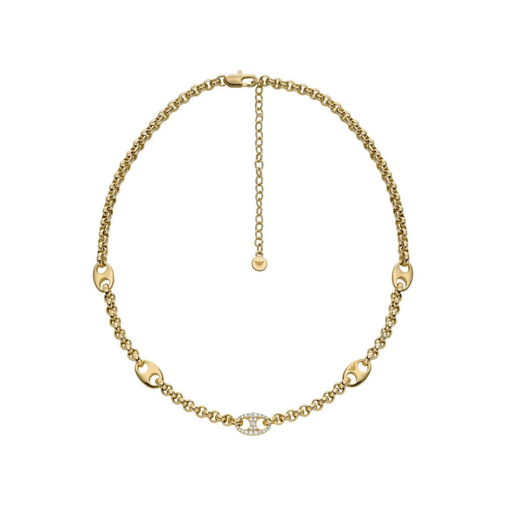 Emporio Armani Multicolored Gold-Tone Brass Station Necklace