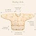Accmor 5 Pack Long Sleeve Bibs, Baby Smock Waterproof Sleeved Bib Smock for Baby Toddler 6-24 Months