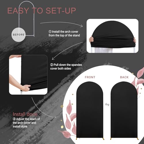 Set de 2 fundas negras para arcos de fondo fotográfico miniatura 5
