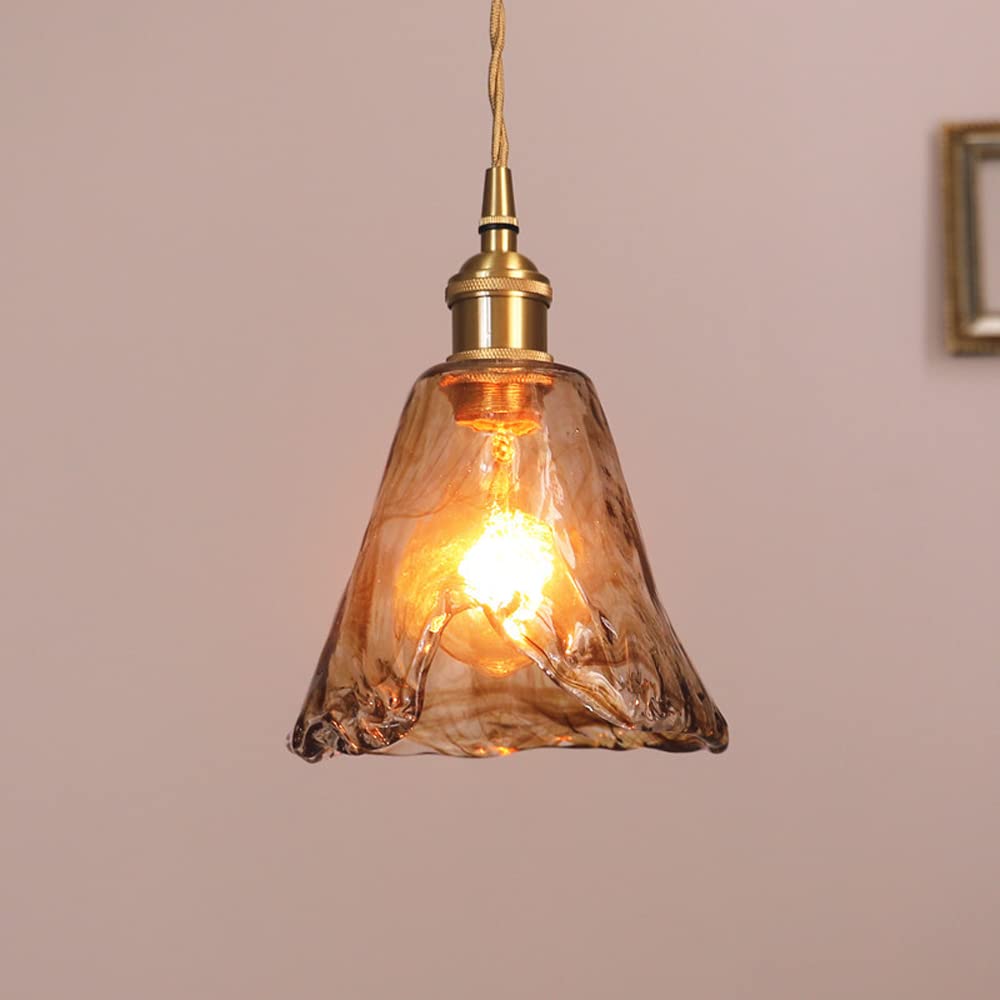 Suspension rétro verre épais luminaire de plafond industriel cuisine et hall