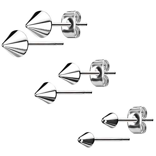 Forbidden Body Jewelry 316L Surgical Steel Spike Stud Earrings for