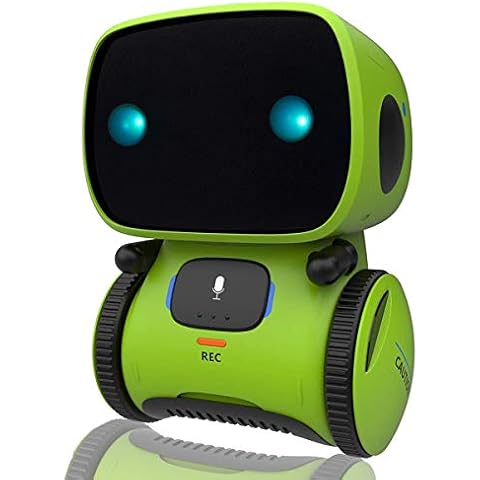 Kids Interactive Robot Toy,Yoego Intelligent Voice Controlled Touch Sensor Robotics with Repeating, Voice Recording, Singing, Dancing, Best Partner for Boys Girls (Green) Cover