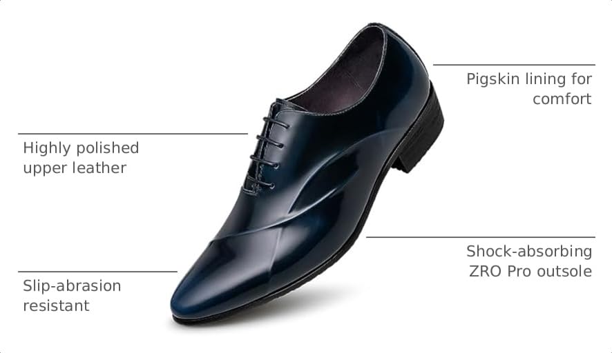 Image of ZRO Men's Lace Up Formal Modern Oxford Dress Shoes