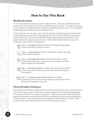 Shell Education 006340 180 Days: Science, Earth And Space Science For 2Nd Grade Practice Workbook thumb #2