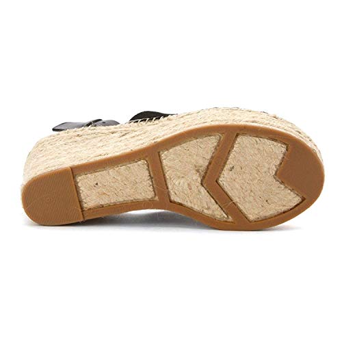 Adalyn Espadrille Wedge Sandal 11 / M / Black Suede #TOP4