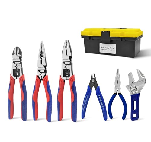 KAIHAOWIN Zangenset, 6-teiliger Werkzeugsatz mit Koffer...