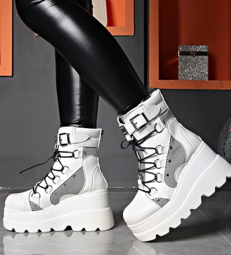 Image of Ulalaza Women Mary Jane Dress Pumps Lolita Shoes Cute Platform Gothic Double Ankle Strap Round Toe Chunky Heel Uniform Pumps Shoes Perfect for School Party Business Work Dance Date Night Club