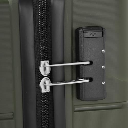 Image of SWISS MILITARY Jazz 55cm Hard Luggage Trolley Bag with 45L Capacity, 360 Rotatable Wheels, 3 Dial Lock and a Durable PP Body, Lightweight, Stylish and Secured, Suitcase Bags for Travel - Olive