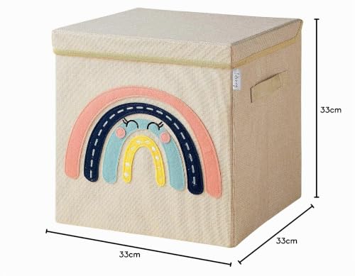 Miniatura 8 de Lifeney Caja De Almacenaje Tapa Y Arco Iris I Caja De Juguete Con Motivo Adecuada Para Estantes Cúbicos I Caja Organizadora Para La Habitación De Los Niños I Cesta De Almacenaje Para Niños