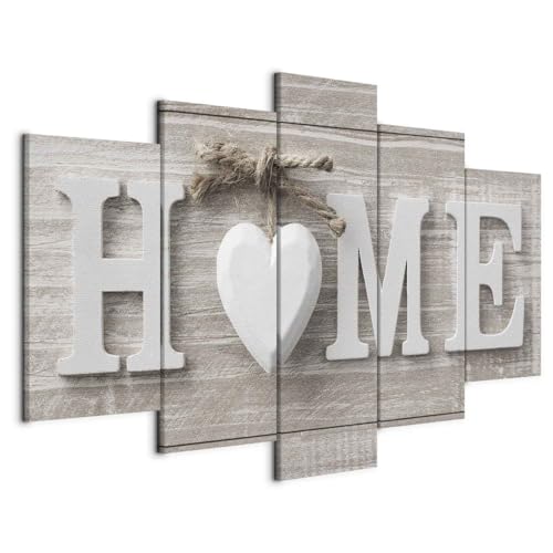 murando - Quadro Home Casa 200x100 cm 5 Pezzi - Stampa su Tela Strutturata XXL Grande - Quadri Moderni Componibili Camera da Letto Matrimoniale - Stampe da Parete Arte - Astratto