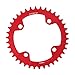 Elprico Juego de Platos de Bicicleta Moutain, 32/34/36/38 T BCD 104 Piezas de reparación de Anillo de Cadena de manivela Simple de Bicicleta de montaña de Acero(38T-Rojo)