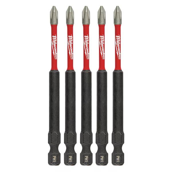 SHOCKWAVE #1 Phillips Bit Pack of 5, 3.5 Inch Length