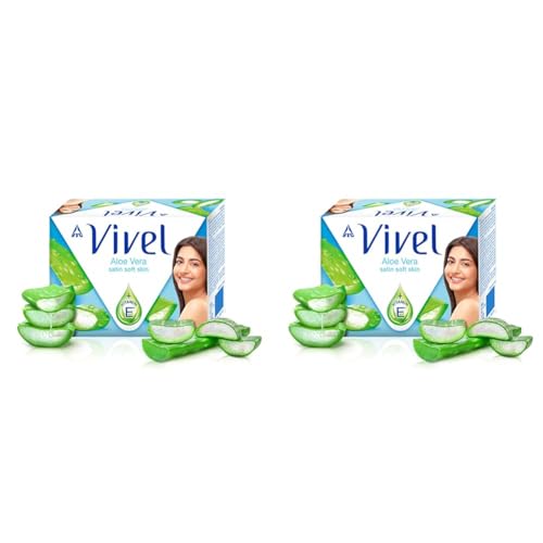 Image of Vivel Aloe Vera Bathing Soap with Vitamin E for Soft Glowing skin, 1200g (150g - Pack of 8), Soap for Women & Men, For All Skin Types