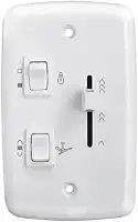 Chave Deslizante Rima Bivolt para Ventilador de Teto, 2 Teclas de Luz, 400W, Branca, Controle de Velocidade