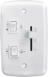 Chave Deslizante Rima Bivolt para Ventilador de Teto, 2 Teclas de Luz, 400W, Branca, Controle de Velocidade