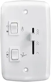 Chave Controle Deslizante Parede Para Ventilador De Teto Bivolt 400W Com Tecla Luz Espelho Branco Rima
