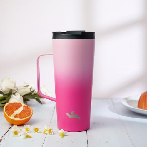 Image of Konokyo 26 oz Insulated Tumbler with Handle & Straw, Stainless Steel Mug